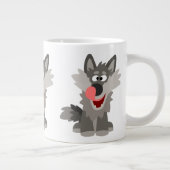 Cute Gekke Cartoon Wolf Grote Koffiekop (Rechts)