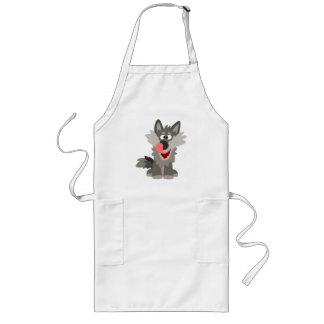 Cute Gekke Cartoon Wolf Lang Schort