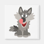 Cute Gekke Cartoon Wolf Magneet (Voorkant)