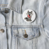Cute Gekke Cartoon Wolf Ronde Button 5,7 Cm (In situ)