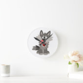 Cute Gekke Cartoon Wolf Ronde Klok (Huis)