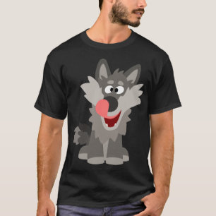 Cute Gekke Cartoon Wolf T-shirt