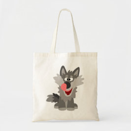 Cute Gekke Cartoon Wolf Tote Bag