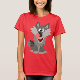 Cute Gekke Cartoon Wolf Women T-Shirt