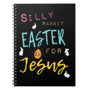 Cute Gekke Rabbit Easter is voor Jesus Shirt Women Notitieboek