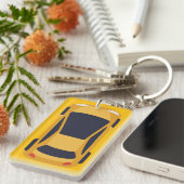 Cute Gele Auto – Leuke Reisaccessoire Sleutelhanger (Voorkant Rechts)