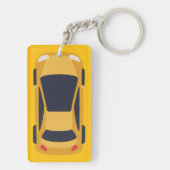 Cute Gele Auto – Leuke Reisaccessoire Sleutelhanger (achterkant)