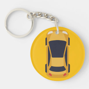 Cute Gele Auto – Leuke Reisaccessoire Sleutelhanger