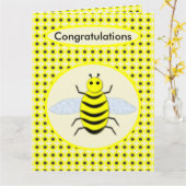 Cute Gele Baby Bij Geslacht Reveal Neutraal Kaart (Gele Bloem)