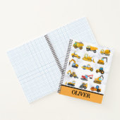 Cute Gele Bouwvoertuigen Notitieboek (Binnen)