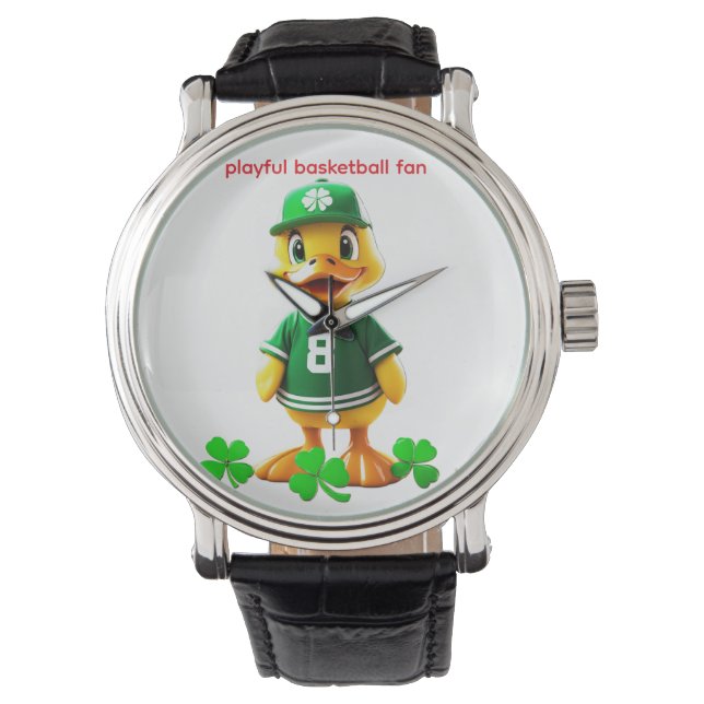 Cute Gele Eend in Celtics Jersey – Unreal Engine Horloge (Voorkant)