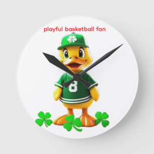 Cute Gele Eend in Celtics Jersey – Unreal Engine Ronde Klok