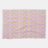 Cute Gele Eendjes Roze Lente Theedoek (Horizontaal)