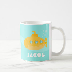 Cute Gele Onderzeeër, Onderwater, Voor Kinderen Koffiemok