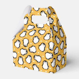 Cute gele pinguïn patroon bedankdoosjes