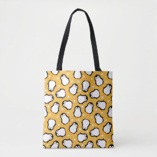 Cute gele pinguïn patroon tote bag