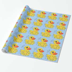 Cute Gele Rubber Eend Cadeaupapier