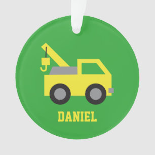 Cute Gele Takelwagen Voertuig Jongens Slaapkamer D Ornament