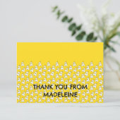 Cute Gele Treinen op Dank Je Kaart (Staand voorkant)