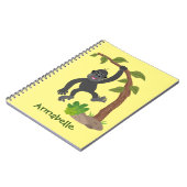 Cute gelukkige baby gorilla cartoonillustratie notitieboek (Linkerzijde)