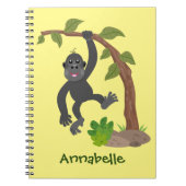 Cute gelukkige baby gorilla cartoonillustratie notitieboek (Voorkant)