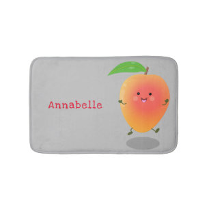 Cute gelukkige mango gele cartoonillustratie badmat