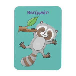 Cute gelukkige wasbeerbaby cartoonillustratie magneet