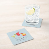 Cute gemengde Drinken cocktails in waterverf Kartonnen Onderzetters (Insitu)