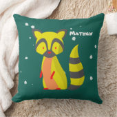 Cute gemerkte wasbeernursery decoratie jongen groe kussen (Deken)