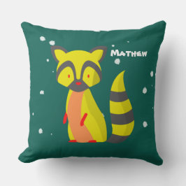 Cute gemerkte wasbeernursery decoratie jongen groe kussen