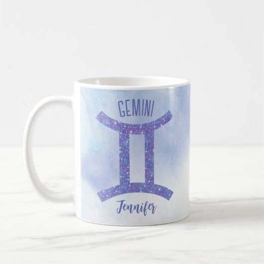 Cute Gemini Astrology Sign Speciaal Paars Koffiemok (Links)