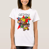 Cute Gemini Cartoon Twins T-shirt (Voorkant)
