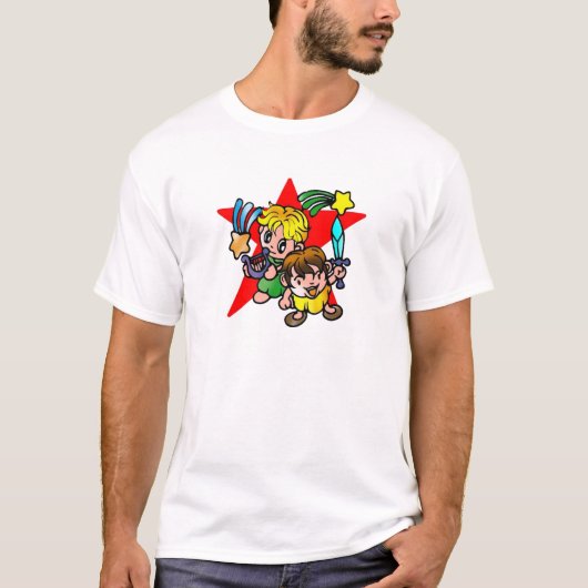 Cute Gemini Cartoon Twins T-shirt (Voorkant)