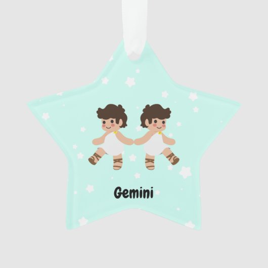 Cute Gemini Star Ornament (voorkant)