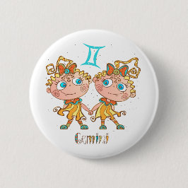 Cute Gemini Twins Ronde Button 5,7 Cm