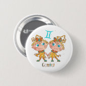 Cute Gemini Twins Ronde Button 5,7 Cm (Voorkant /achterkant)