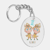 Cute Gemini Twins Sleutelhanger (Voorkant Links)