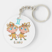 Cute Gemini Twins Sleutelhanger (Achterkant)