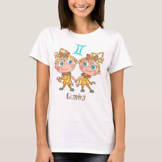 Cute Gemini Twins T-shirt (Voorkant)