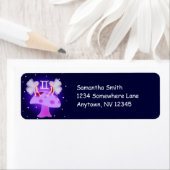 Cute Gemini Zodiac Custom Adresetiketten Etiket (Insitu)