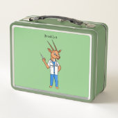 Cute Gemsbok antelope dokter cartoon (Achterkant)