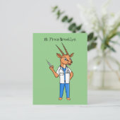 Cute Gemsbok antelope dokter cartoon Briefkaart (Staand voorkant)