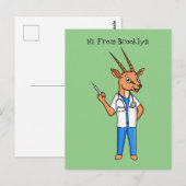 Cute Gemsbok antelope dokter cartoon Briefkaart (Voorkant / Achterkant)