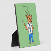 Cute Gemsbok antelope dokter cartoon Fotoplaat (Zijkant)
