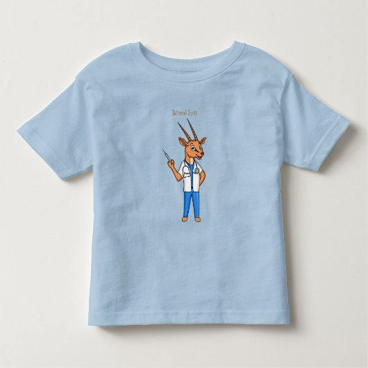 Cute Gemsbok antelope dokter cartoon Kinder Shirts (Voorkant)