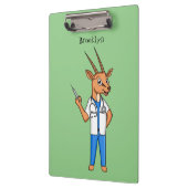 Cute Gemsbok antelope dokter cartoon Klembord (Links)