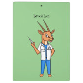Cute Gemsbok antelope dokter cartoon Klembord (Achterkant)
