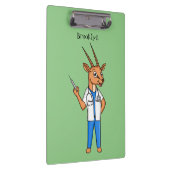 Cute Gemsbok antelope dokter cartoon Klembord (Rechts)