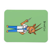 Cute Gemsbok antelope dokter cartoon Magneet (Horizontaal)