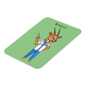 Cute Gemsbok antelope dokter cartoon Magneet (Linkerzijde)